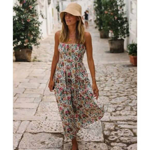 NWT DÔEN Women's Benoit Liberty-print Dress Liberty Rose Romance - Picture 1 of 6